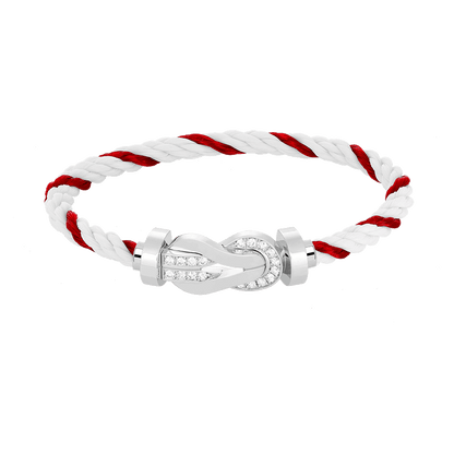 [Spark]CHANCE LARGE 8 FIGURE BUCKLE HALF DIAMOND BRACELET SILVER