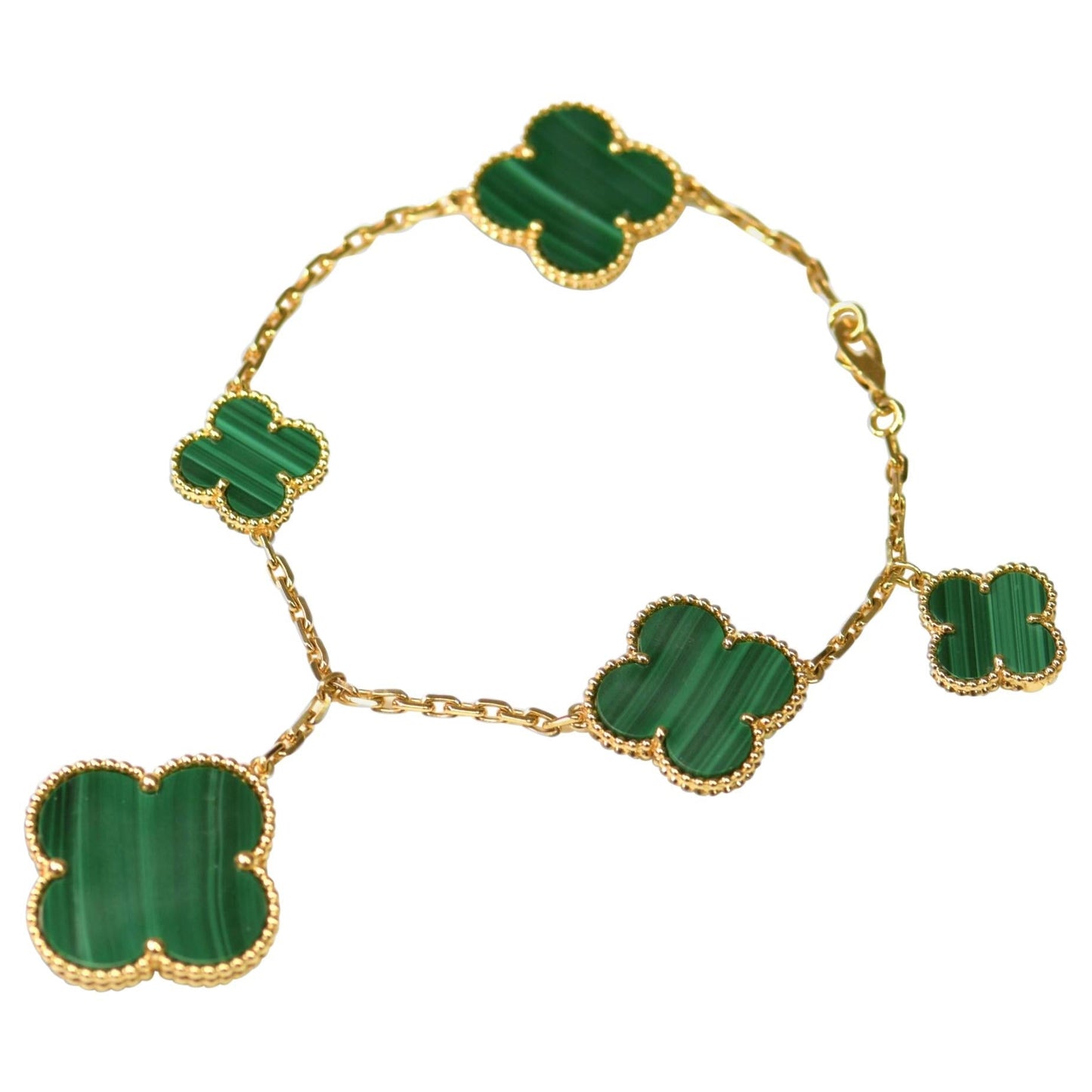 [Spark]MAGIC CLOVER MALACHITE GOLD BRACELET 5 MOTIFS