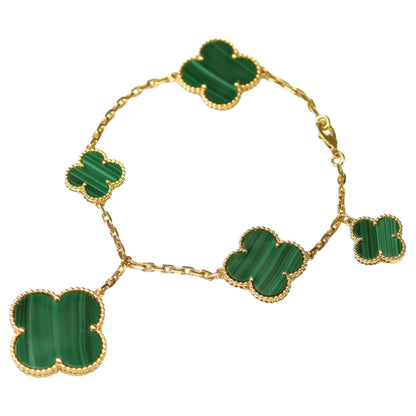 [Spark]MAGIC CLOVER MALACHITE GOLD BRACELET 5 MOTIFS
