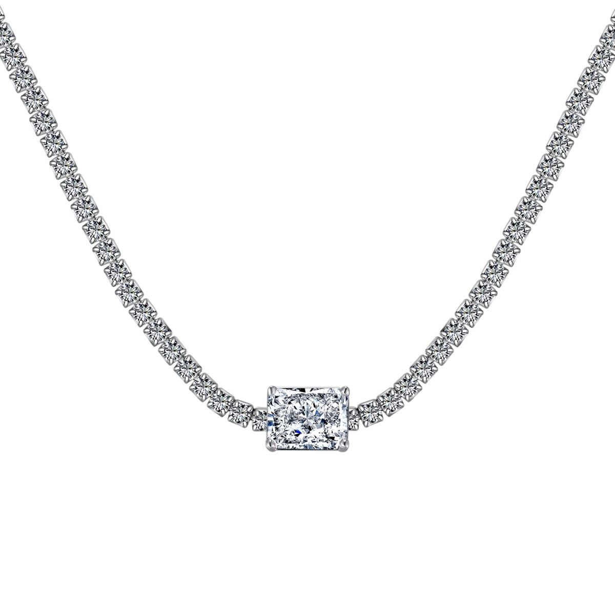 [Tonmkive Jewelry]2.0 carat Ornate Emerald Cut Necklace