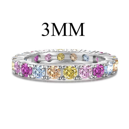 [Tonmkive Jewelry]Dazzling Lustrous Round Cut Tennis Ring