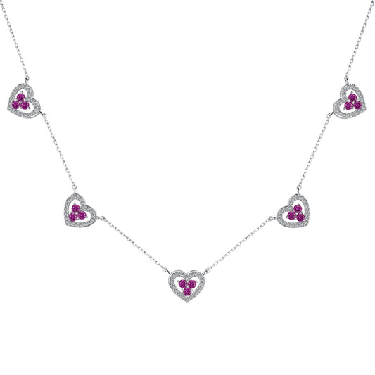 [Tonmkive Jewelry]Sparkling Five Heart Necklace