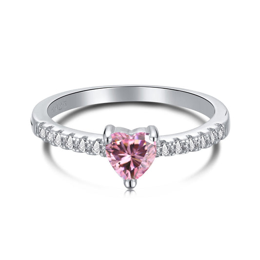 [Tonmkive Jewelry]0.5 Carat CaratEternity Charming Heart Shape Lover Ring