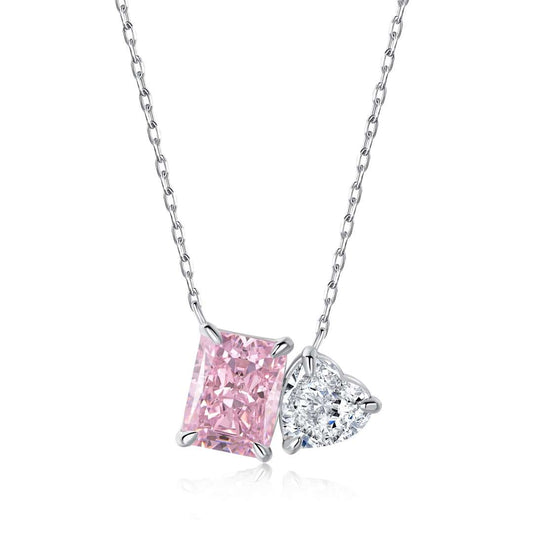 [Tonmkive Jewelry]Dazzling Square & Heart Shape Necklace