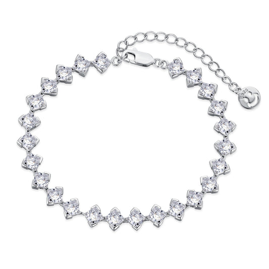 [Tonmkive Jewelry]0.5 Carat Ornate Princess Cut Daily Bracelet