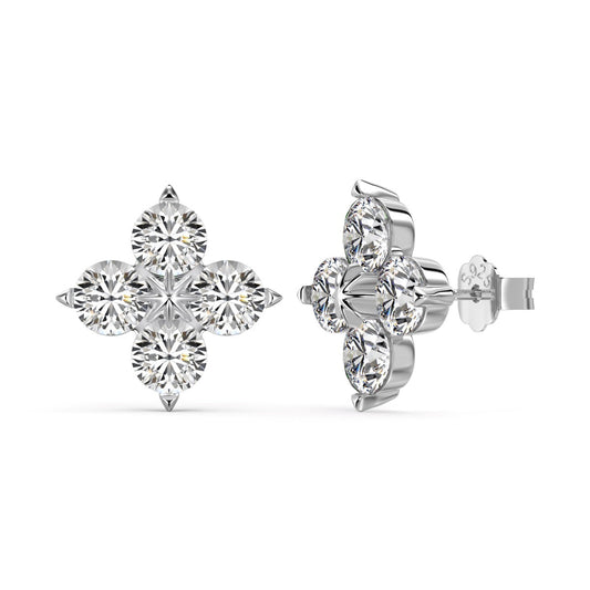 [Tonmkive Jewelry]Four-Leaf Clover Eight-Pointed Star Earrings