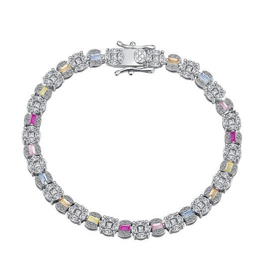 [Tonmkive Jewelry]Dazzling Radiant Multi Cut Daily Bracelet