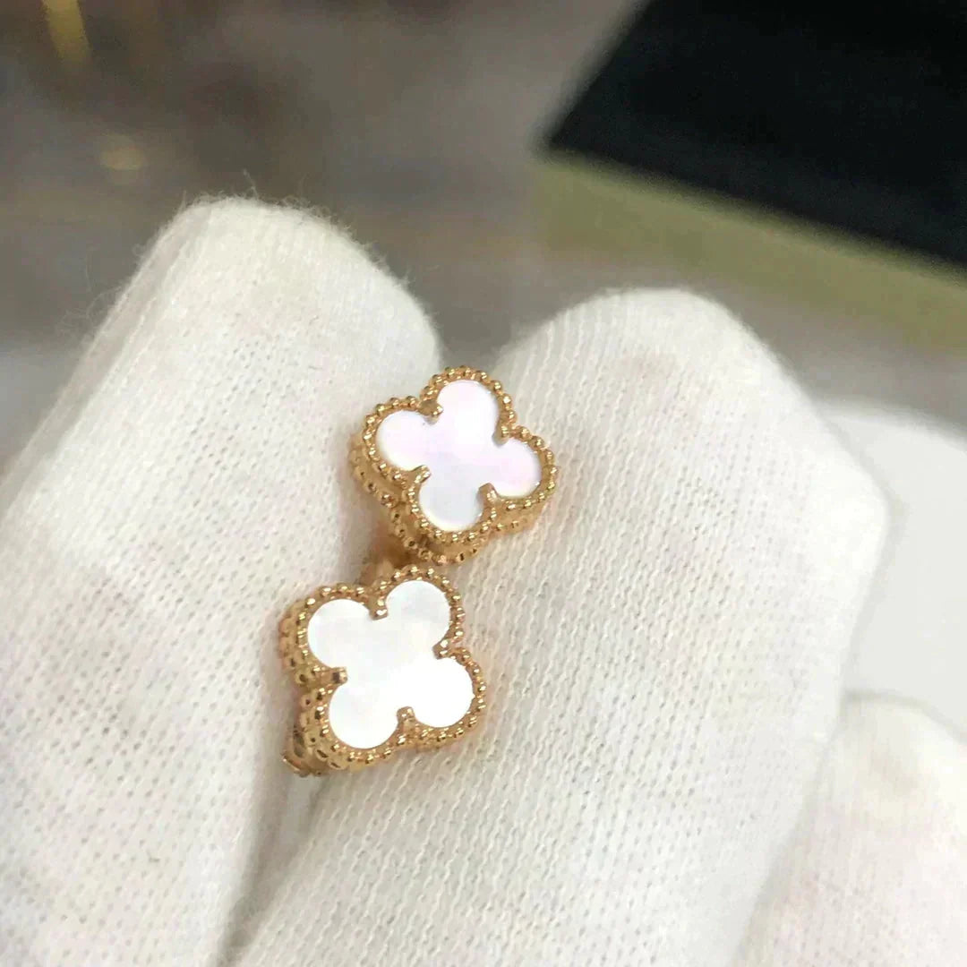 [Spark]CLOVER MINI 9.5MM WHITE MOP EARRINGS