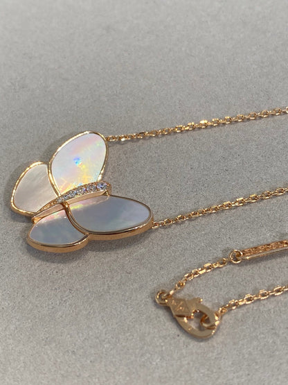 [Spark]BUTTERFLY GOLD MOP DIAMOND NECKLACE