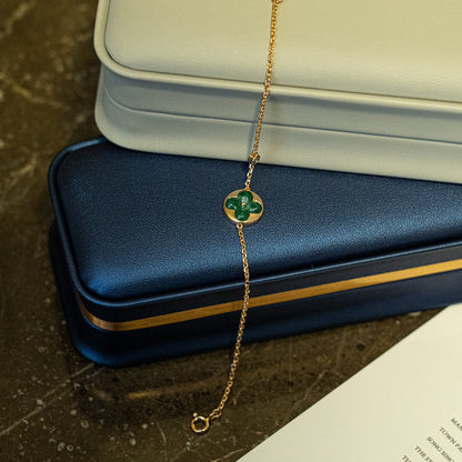 [Spark]SUN MALACHITE 1 DIAMOND PINK GOLD BRACELET