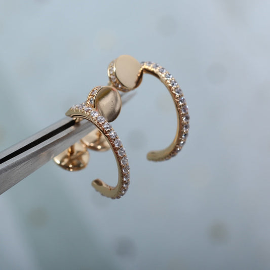 [Spark]JUSTE EARRINGS 12.75MM PINK GOLD DIAMOND