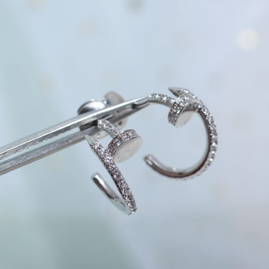 [Spark]JUSTE EARRINGS 12.75MM SILVER DIAMOND