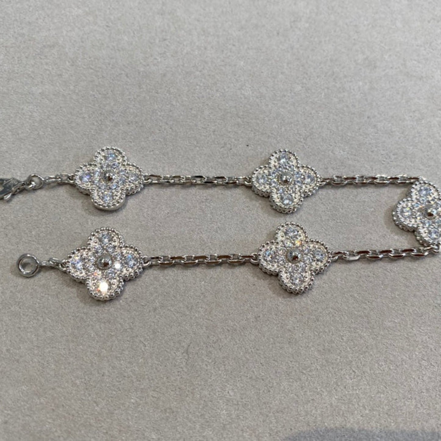 [Spark] CLOVER 5 MOTIF FULL DIAMOND BRACELET COLLECTION