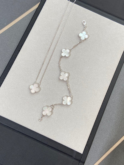 [Spark]CLOVER WHITE PEARL MOP 5 MOTIF BRACELET COLLECTION