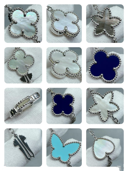 [Spark]LUCKY CLOVER SILVER 11 MOTIF NECKLACE