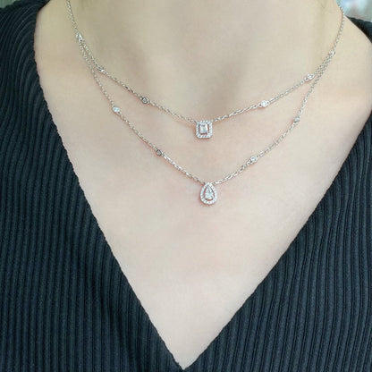 [Spark]MY TWIN 2 ROW DIAMOND NECKLACE