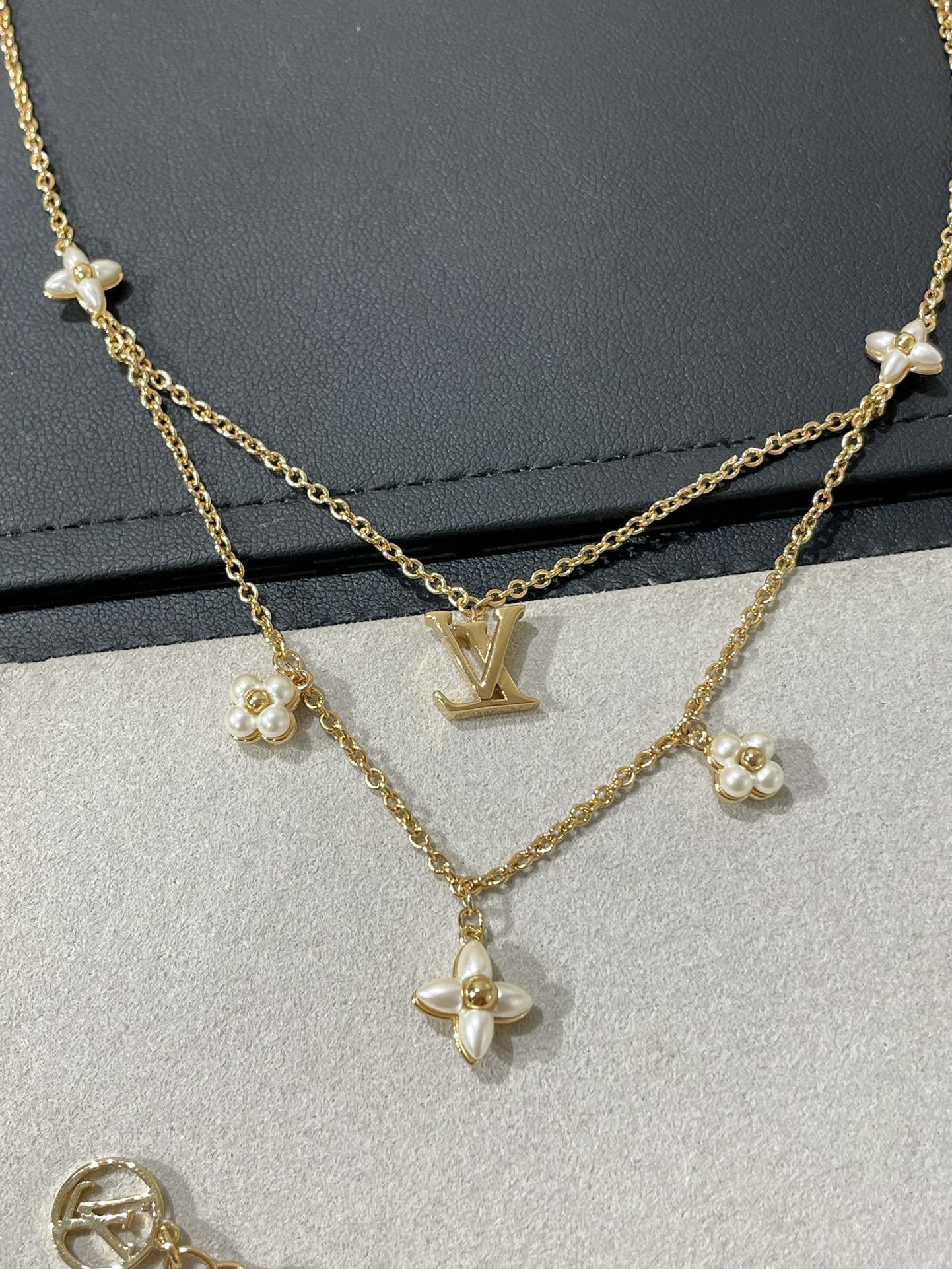 [Spark]FLOWERGRAM GOLD MOP DOUBLE ROW NECKLACE