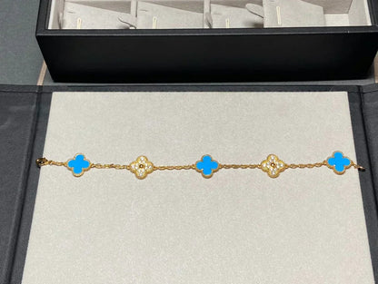 [Spark] CLOVER 5 MOTIF BLUE AGATE BRACELET COLLECTION