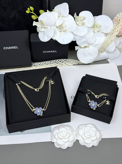 [Spark]VOLTE New Blue Floral Double-Layer Bracelet
