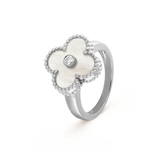 [Spark]CLOVER SILVER MOP DIAMOND RING