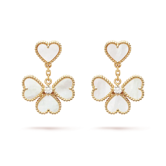 [Spark]CLOVER SWEET WHITE MOP EARRINGS