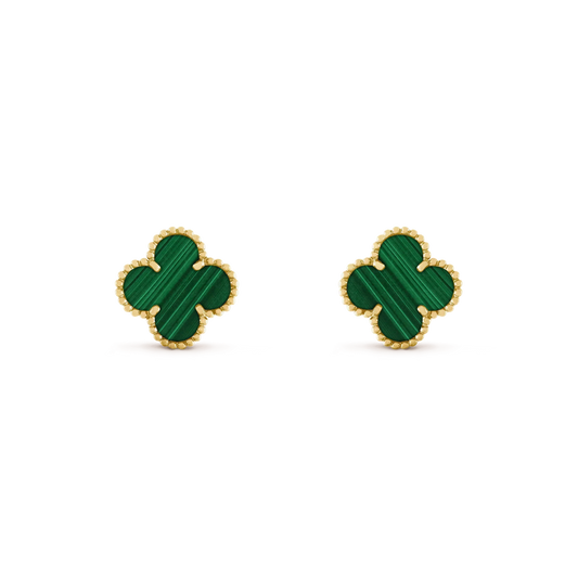 [Spark]CLOVER MEDIUM 1 MOTIFS MALACHITE  EARRINGS