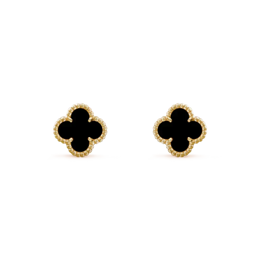 [Spark]CLOVER MINI 9.5MM BLACK MOP EARRINGS