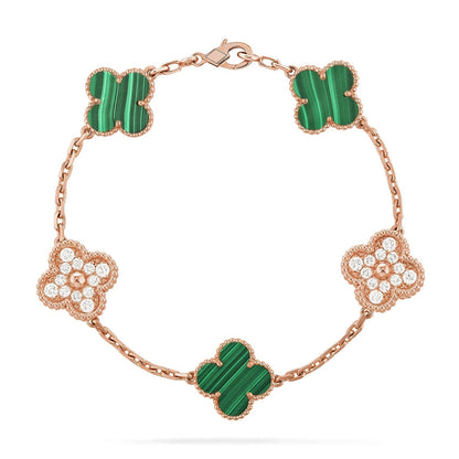 [Spark] CLOVER 5 MOTIF MALACHITE BRACELET COLLECTION