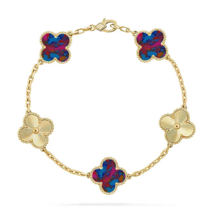 [Spark]CLOVER 5 MOTIF COLOR GEMSTONES BRACELET COLLECTION