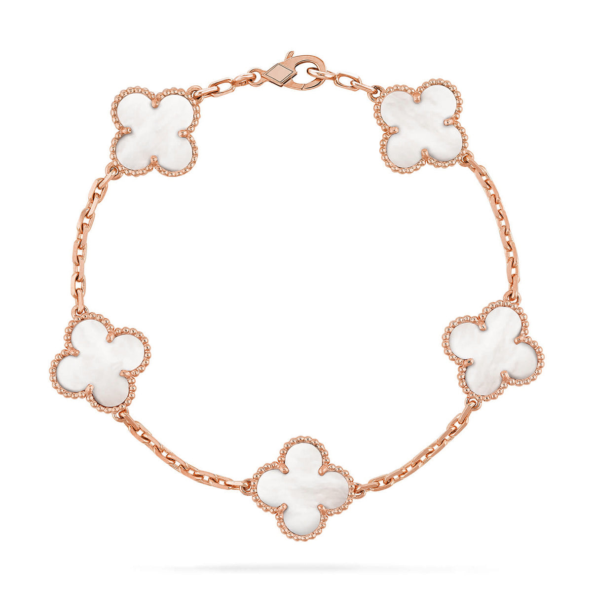 [Spark]CLOVER WHITE PEARL MOP 5 MOTIF BRACELET COLLECTION