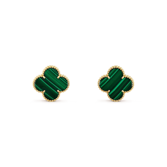 [Spark]CLOVER MINI 9.5MM MALACHITE  EARRINGS