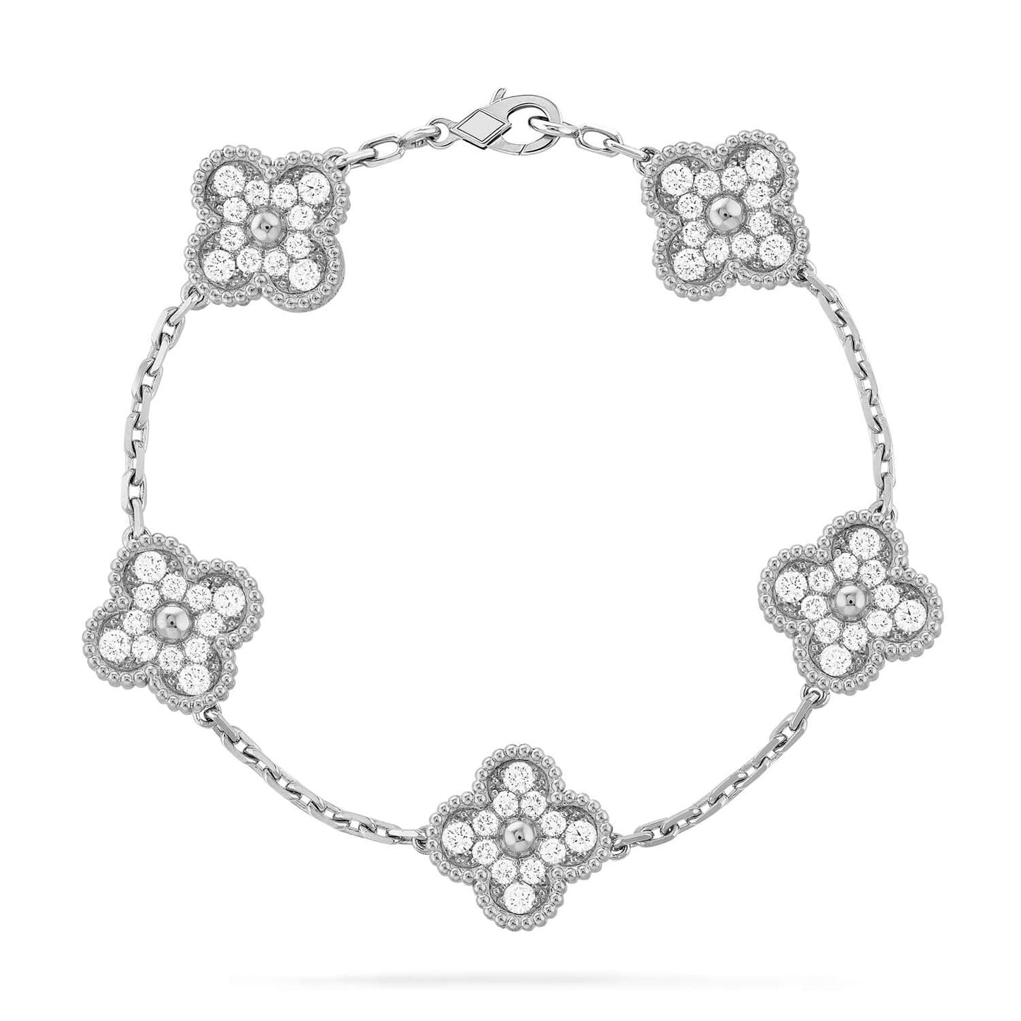 [Spark] CLOVER 5 MOTIF FULL DIAMOND BRACELET COLLECTION