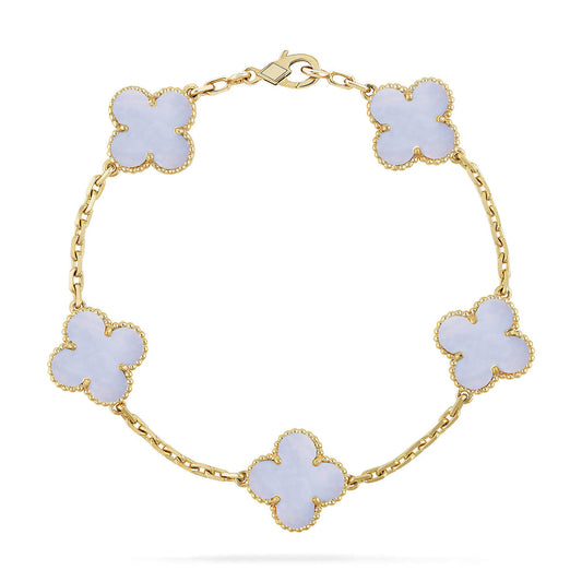 [Spark] CLOVER 5 MOTIF PURPLE CHALCEDONY BRACELET COLLECTION