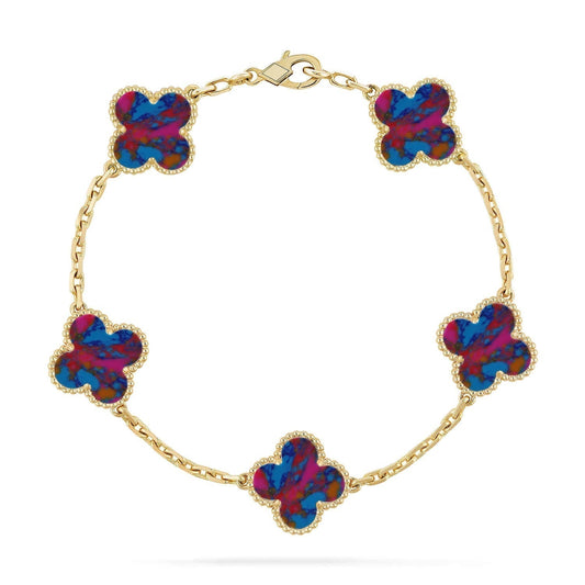 [Spark]CLOVER 5 MOTIF COLOR GEMSTONES BRACELET COLLECTION