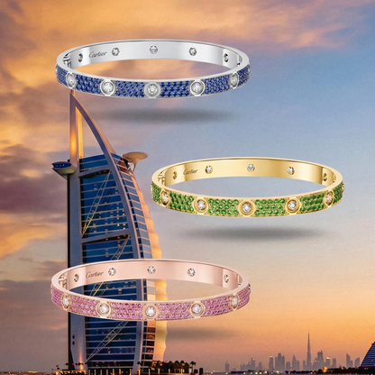 [Spark]2026 PAVE GEMSTONE LOVE BRACELET 6.1MM 10 DIAMONDS