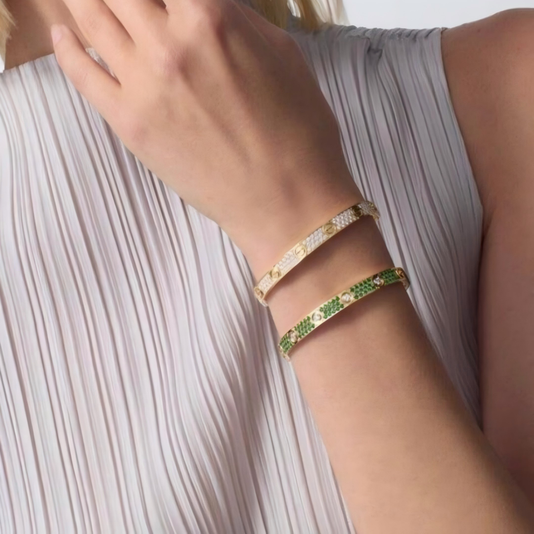 [Spark]2026 PAVE GEMSTONE LOVE BRACELET 6.1MM 10 DIAMONDS