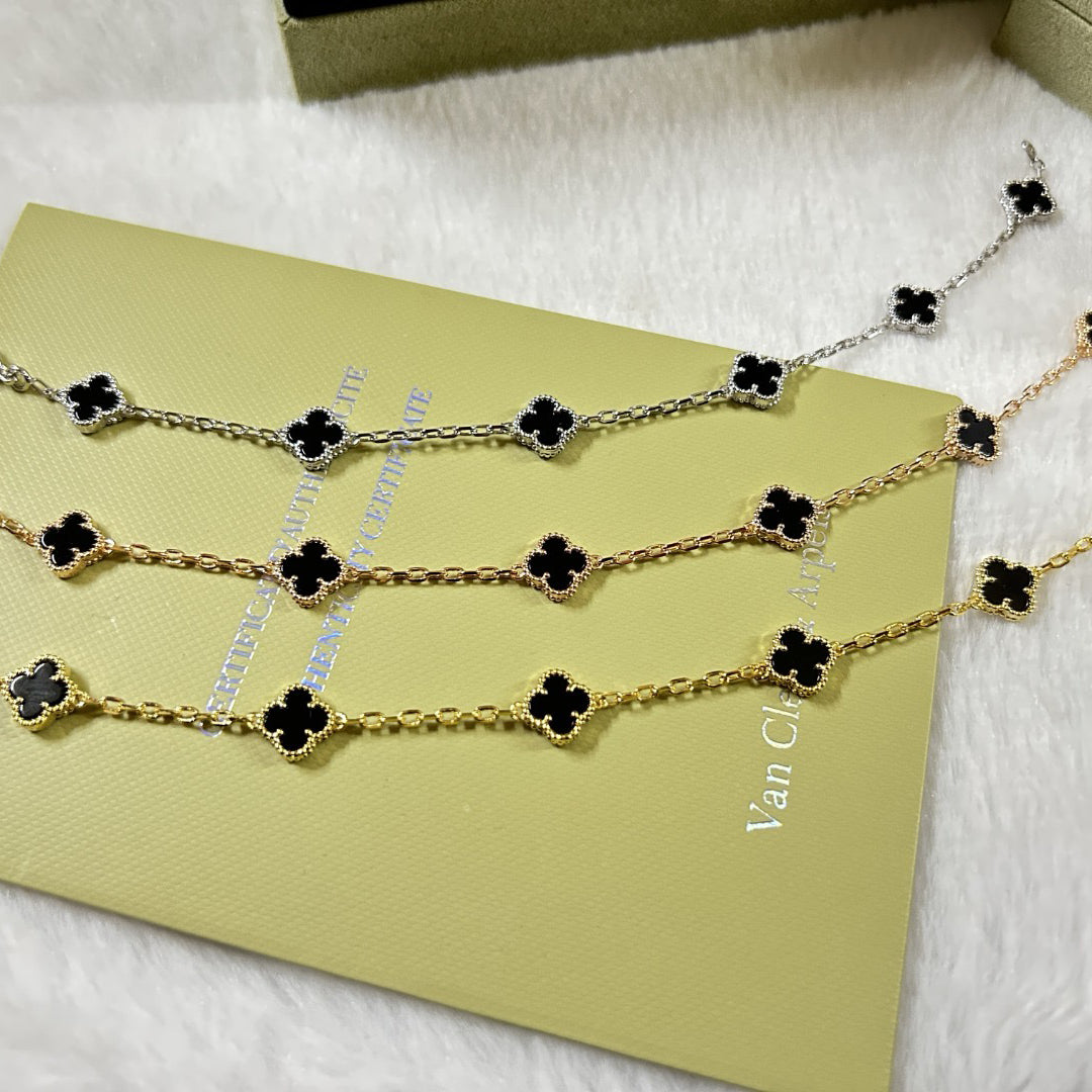 [Spark]CLOVER 6 MOTIF  ONYXS BRACELET-w