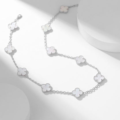 [Spark]CLOVER 10 MOTIFS WHITE MOTHER OF PEARL NECKLACE