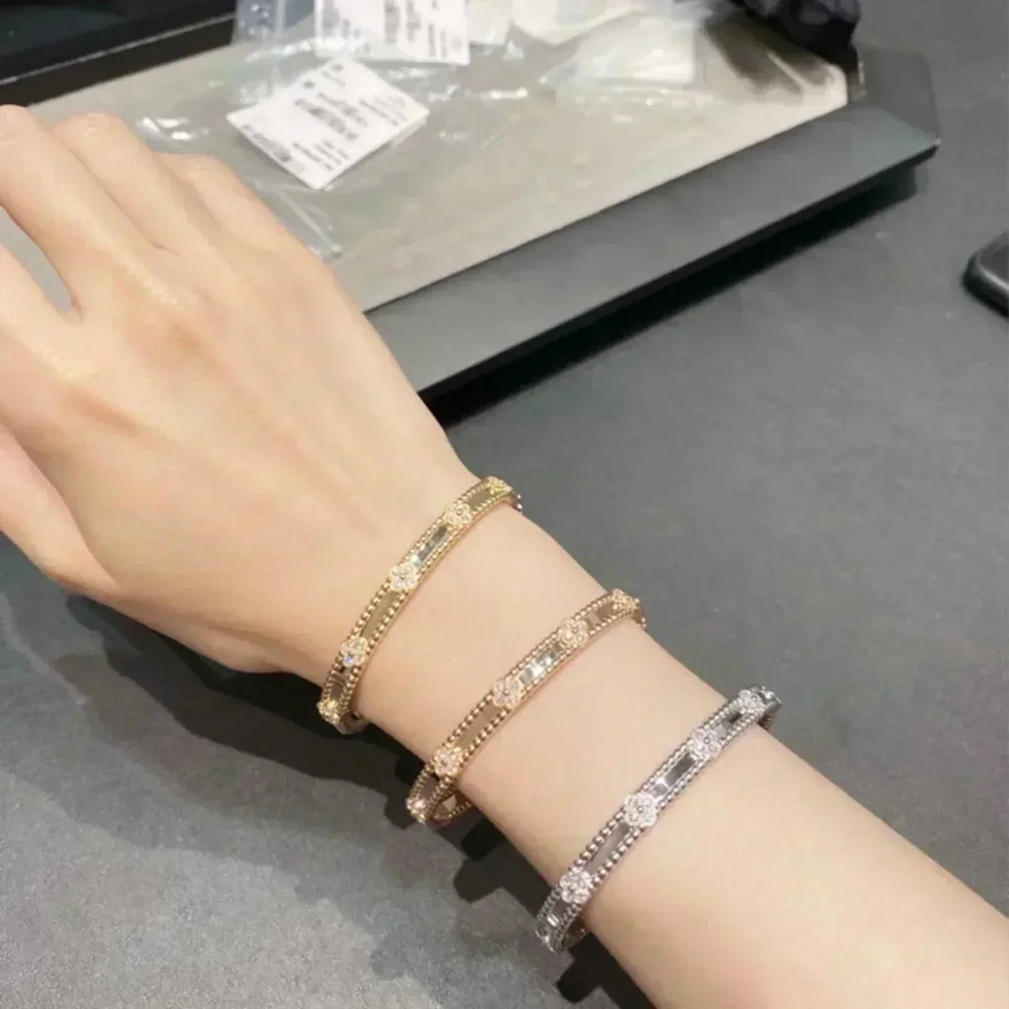 [Spark]CLOVER BRACELET 4MM DIAMONDS