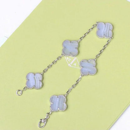 [Spark] CLOVER 5 MOTIF PURPLE CHALCEDONY BRACELET COLLECTION