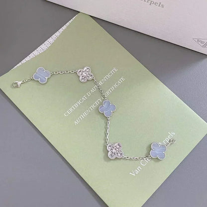 [Spark] CLOVER 5 MOTIF PURPLE CHALCEDONY BRACELET COLLECTION