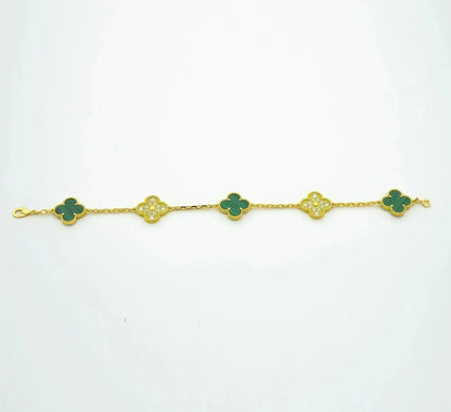 [Spark] CLOVER 5 MOTIF MALACHITE BRACELET COLLECTION