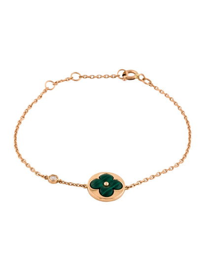 [Spark]SUN MALACHITE 1 DIAMOND PINK GOLD BRACELET