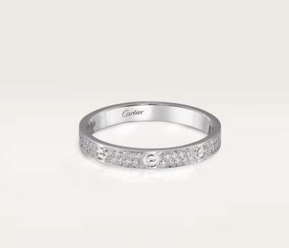 [Spark]LOVE RING 2.6mm-wide full-diamond ring silver