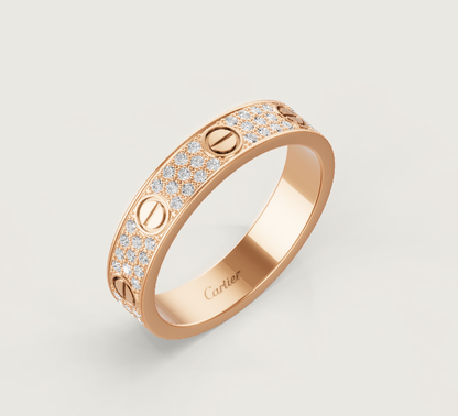 [Spark]LOVE RING 4mm-wide full-diamond ring Spark Gold