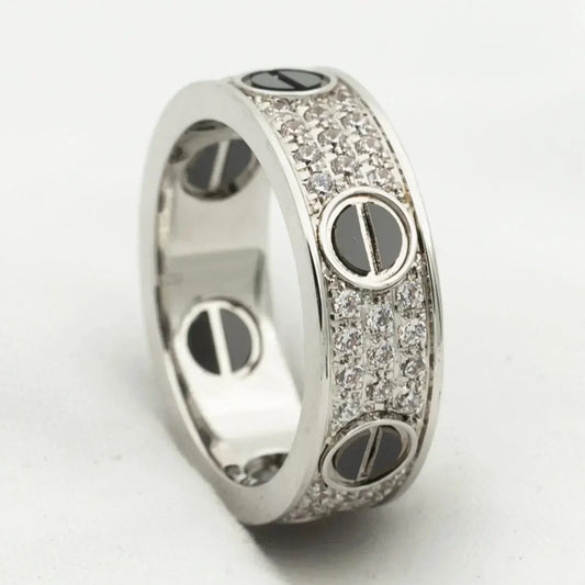 [Spark]LOVE RING 5.5MM DIAMONDS PAVED CERAMIC