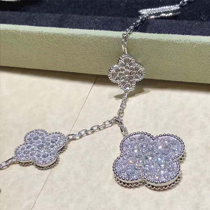 [Spark]CLOVER 6 MOTIFS SILVER DIAMOND BRACELET