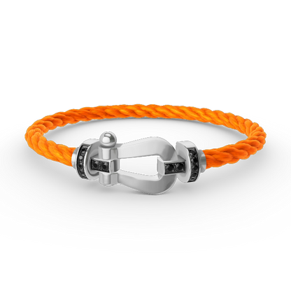 [Spark]FORCE LARGE HORSESHOE BLACK DIAMOND BRACELET SILVER