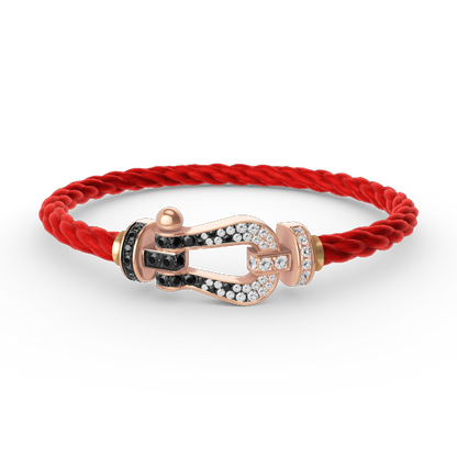 [Spark]FORCE LARGE HORSESHOE BLACK WHITE DIAMOND BRACELET Spark GOLD