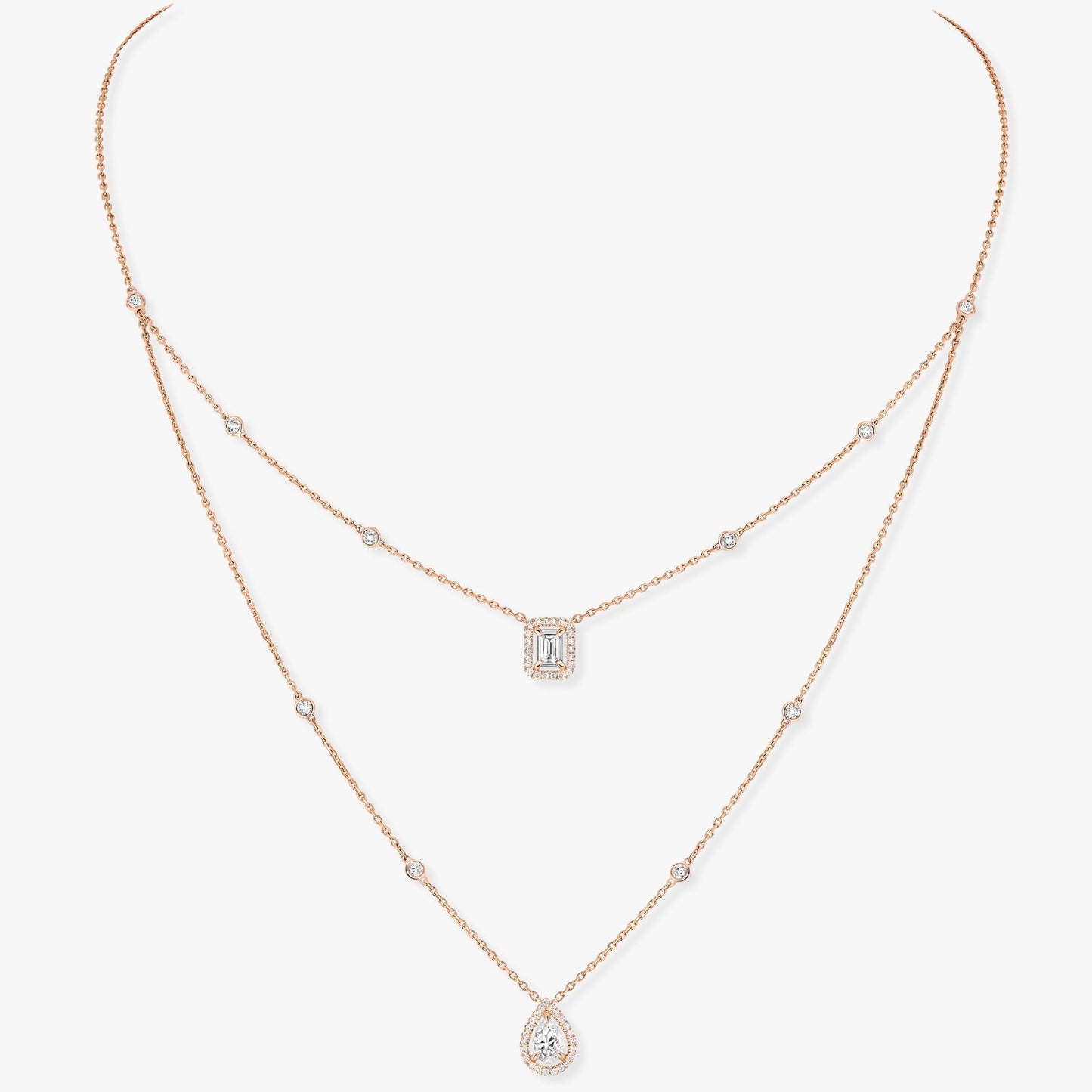[Spark]MY TWIN 2 ROW DIAMOND NECKLACE